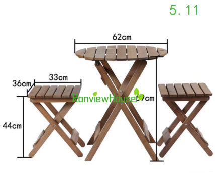 Bamboo Foldable Dining set including foldable dining table and 