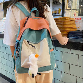 Buy Wholesale China School Bag High School College Student Large-capacity  Backpack With Plush Duck Pendant & School Bag at USD 6.27