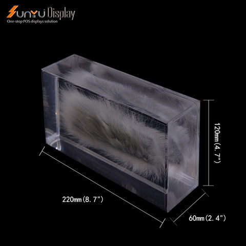 Small 20mm thick transparent acrylic block brand display logo