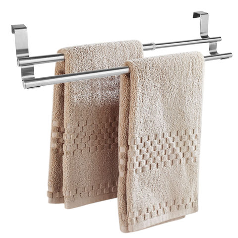 Hooks & Rails Towel Holder Wall Hanging Hook Cloth Clip Stick On