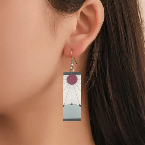 Tanjiro Earrings: Anime Demon Slayer Character Replica Jewelry for Fans