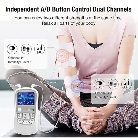 EMS Pulse Muscle Stimulator 25 Modes Dual Channel Massager Improve Body  Health