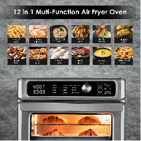 Digital Convection Oven with 360°Hot Air Circulation REDMOND Air Fryer Toaster Oven 23 Quart,12 in 1 Air Fryer Oven Dehydrator,1700W Toaster Oven Air Fryer Combo Slidable Crumb Tray,7 Accessories 