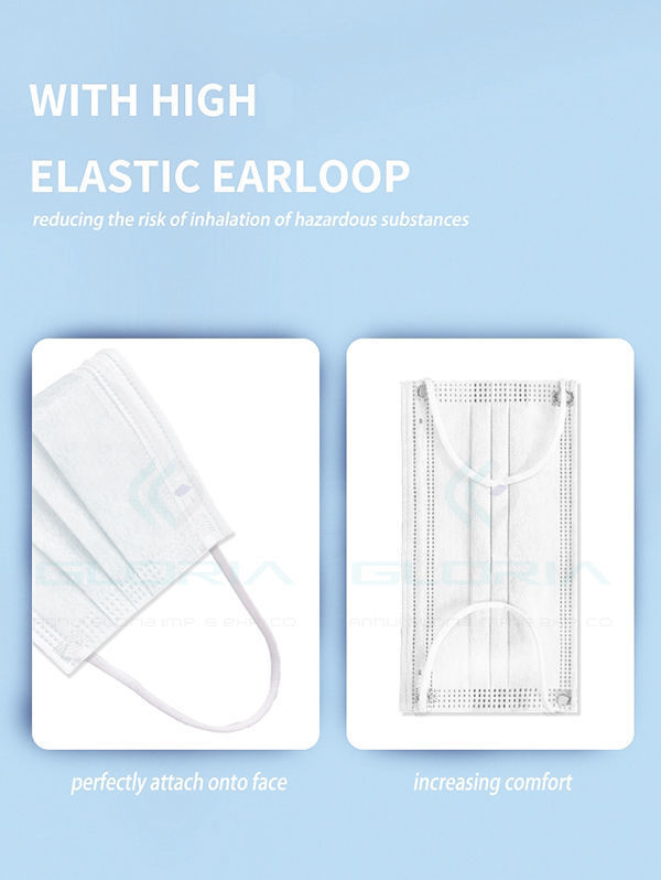 China Biodegradable PLA White color adult face mask protect 3 layer