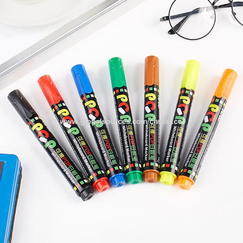 12 Colors Whiteboard Markers Erasable Colorful Marker Pens for School  Office Whiteboard Chalkboard