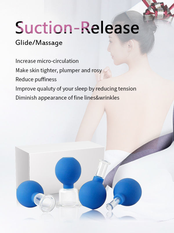 Facial Cupping Cup for Wrinkles - Glass Face Cupping Suction Massage Cup for Anti Aging supplier