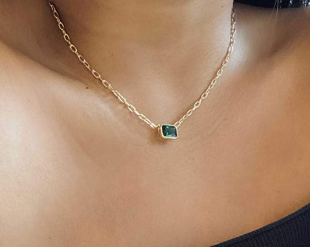 Emerald Stone Necklace 