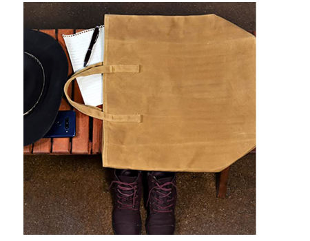 Eco Super Strong Vintage Fabric Double Handbag Trendy Reusable Shopping Bag Waxed Canvas Tote Bag supplier