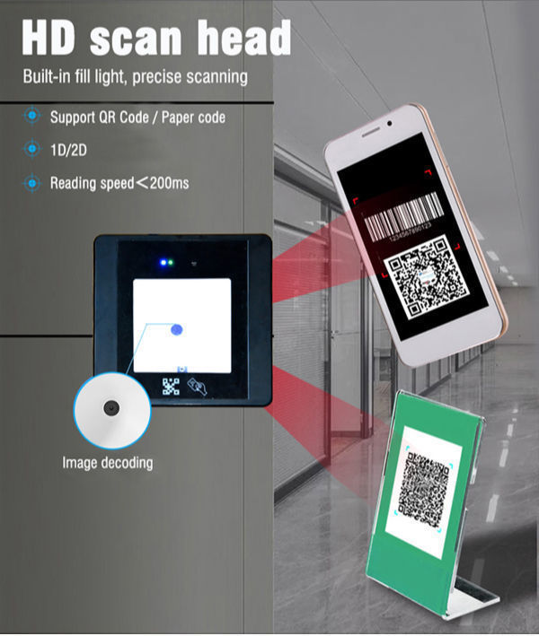 China Access Control Door Lock USB QR Code Reader RS485 smart access