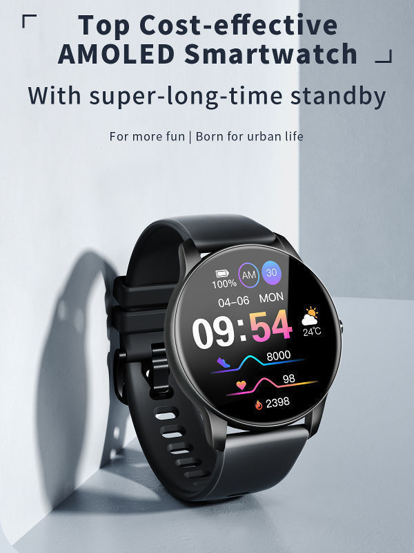 China Relojes del OEM AMOLED Smart de la pantalla táctil de la pista del  sueño del oxígeno de la sangre de la venta al por mayor de Linwear LA18 SDK  encendido Global