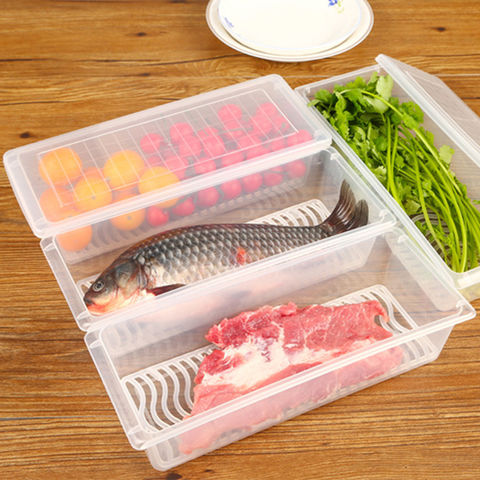 Kitchen Refrigerator Moisture Proof Seafood Food Drain Crisper