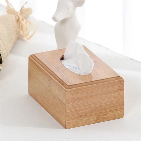 redondo madera de bambú Caja para pañuelos creativo minimalista sala de  estar doméstico Servilletero Caja de almacenamiento rollo papel Caja, Moda  de Mujer