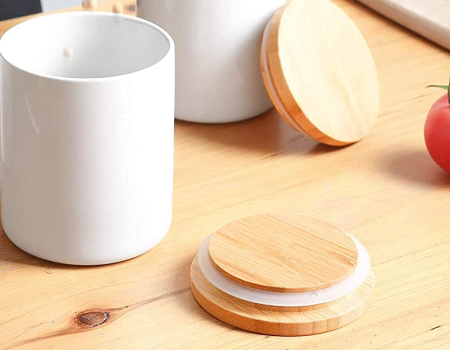 Pack of 4 Bamboo Cup Cover Wooden Coffee Mug, Wooden Tea Glass