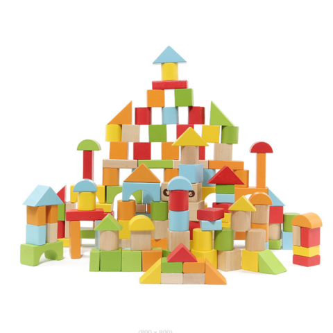 China 100 Blocks in 4 Colors and 9 Shapes,Wooden boys and girls puzzle ...