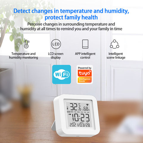 Buy Wholesale China Tuya Smart Home Indoor Digtal Hygrometer Thermometer  Led Screen Zigbee Temperature And Humidity Sens & Wifi Temperature Humidity  Sensor at USD 10.99