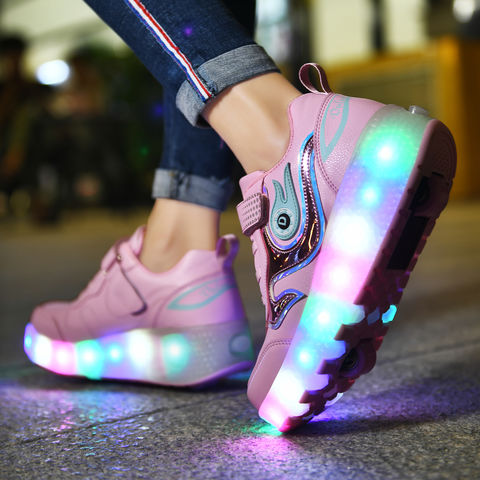 New Pink Kids Shoes LED Lights Shoes Children Roller Skate Sneakers with  Wheels Glowing LED Light up for Girls Running Shoes - China Children's Shoes  and Kids Shoes Light price