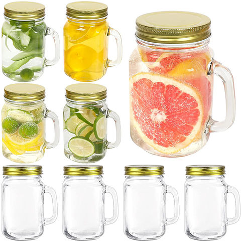 Buy Wholesale China 250ml Drinking Glass With Handle, Metal Lids,perfect  Drinking Jars For Jam, Honey, Tea, Juice, Milk & Mason Jar at USD 0.38