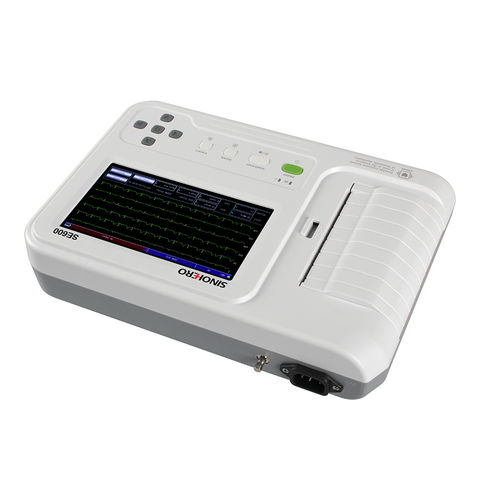 Máquina de electrocardiógrafo portátil, ECG de 12 Plomo y 6 canales, con  accesorios estándar, precio más
