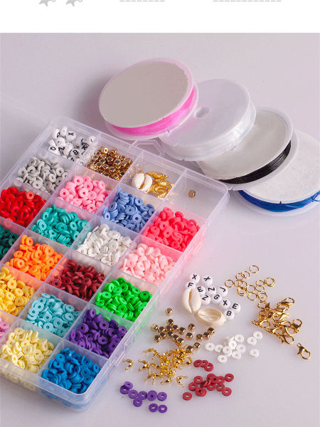 6000 perles d'argile polymère pour accessoires de bijouterie DIY bracelet  collier boucles d'oreilles kit d'artisanat cadeau d'enfant - Cdiscount  Beaux-Arts et Loisirs créatifs