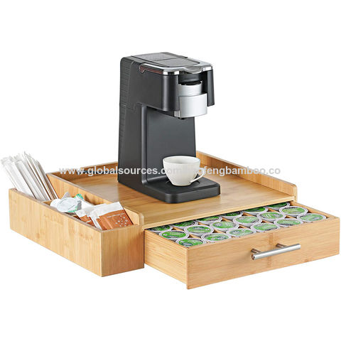 Coffee Machine Stand Pod Capsule Teabags Storage Drawer Box Bamboo Coffee  Pod Drawer - China K Cup Drawer Organizer and Coffee Pod Drawer price