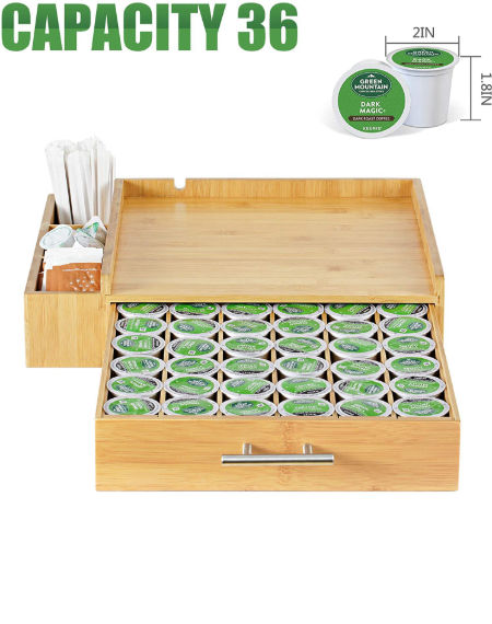 Organizador de almacenamiento de cápsulas de café de 36 granos con cajón  deslizante, soporte práctico para cajones de café, estantes para cápsulas  de café - AliExpress