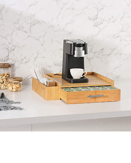 Bamboo Pod Holder Capsule Drawer-coffee Machine Stand 