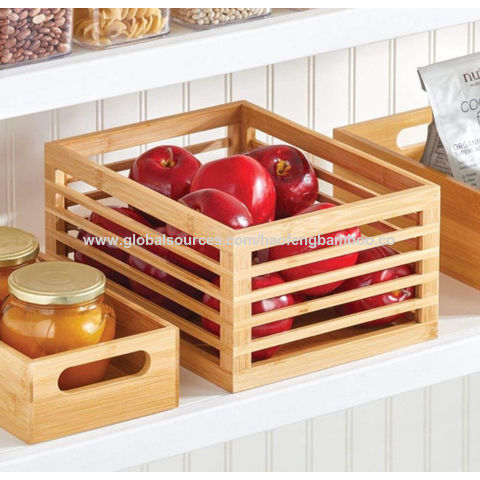 Buy Wholesale China Kitchen Counter Basket With Bamboo Top - Countertop  Organizer For Produce, Fruit, Vegetable & Kitchen Counter Basket at USD  30.98