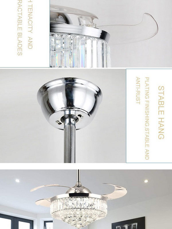 Ceiling Fan With 3 Color Led Light, Colorled Invisible Ceiling Fans