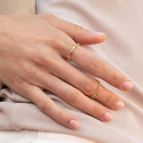 Compre Anillo De Oro 18k Para Mujer Anillo De Color Circonio