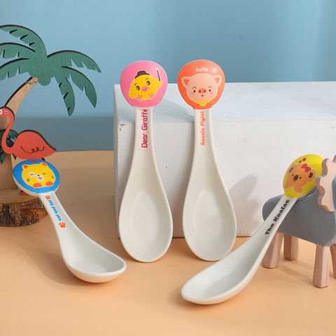 Buy Wholesale China Organic Small Baby Feeding Bamboo Handle Silicone Kids  Wooden Spoon And Fork Set & Baby Feeding Spoon at USD 1.23