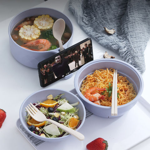 Microwave Ramen Bowl Set, Noodle Bowls With Lid And Spoon