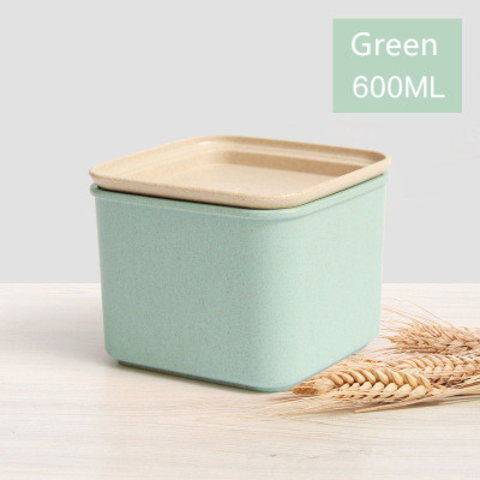 3pcs Wheat Straw Sealed Food Container With Lid, Portable Plastic  Fresh-keeping Bowl Set For Dry Food&vegetables