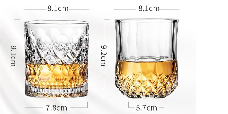 Buy Wholesale China Thick Bottom Lead-free Carved Whiskey Glass Classic For  Water Cocktail Western Wine 9oz-10oz & Whiskey Drinking Glass at USD 0.92