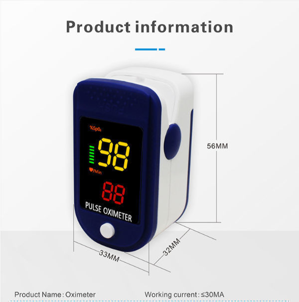 Fingertip Pulse Oximeter Generic Digital Screen Of Finger Pressure ...