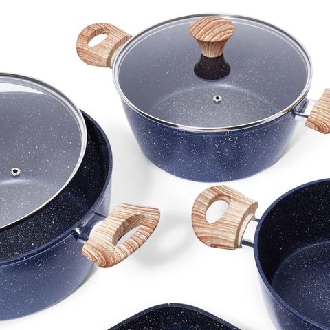 Buy Wholesale China Cooking Cookware Set Cooking Pots Granite/marble Coated  Aluminium Cookware Set Blue 6pcs & Aluminium Cookware Set at USD 22.9