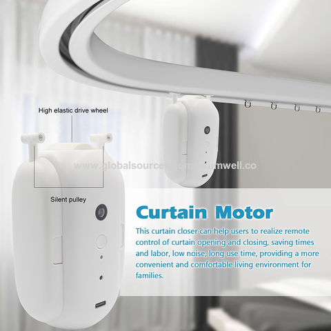 Electric Curtain Robot, Smart Curtains Opener Alexa, Control by  Alexa/Google Home/Tuya APP/Smart Home Life WiFi Motorized Curtain Motor,  Light Sensor Control, Open Curtains from the Center 
