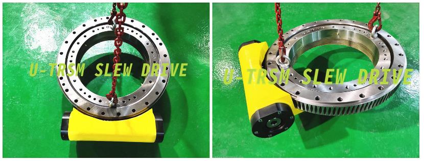 25" customized opened housing single worm shaft heavy load slewing drive W25 for special machine supplier