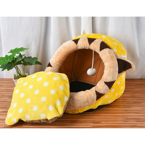 Semi-Enclosed Pet House Tent Christmas Hat Styling Dog Kennel Cat Bed -  China Dog Bed and Cat Bed price