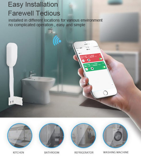 China Tuya Smart Life App Smart Wifizigbee Water Level Leak Detection Alarm Sensor With Flat 0133