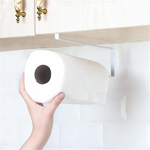 Kitchen Tools Under Cabinet Paper Towel Holder Roll Paper Towel Rack Metal  Organizer Cabinets Free Punch Roll Paper Rack