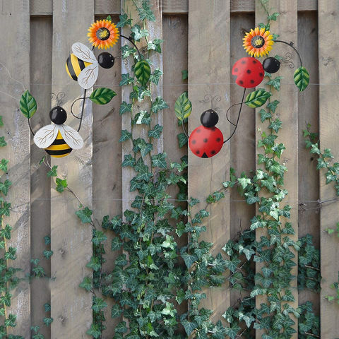 Metal Bee Wall Decor Outdoor Metal Wall Art Honey Bee Decor For Home Porch  Patio Wall Decor Bumble Bee Garden Yard Art