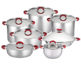 Buy Wholesale China Stainless Steel Cookware 16/18/20/24cm Cooking Pots 12  Pcs Cookware Set With Blue Glass Lid & Cookware Set at USD 29.1