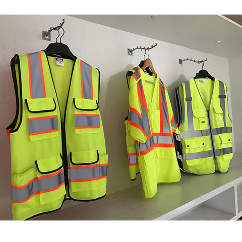 A-SAFETY Chaleco reflectante de seguridad de malla de alta visibilidad con  bolsillos y cremallera, chaleco de trabajo Hi Viz para hombres y mujeres