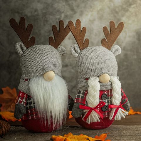 Christmas Gnome Couple Reindeer Standing Gnome Christmas Decorations  Holiday Gift Santa Kid Present Ornament Doll Winter Gnome Decor 