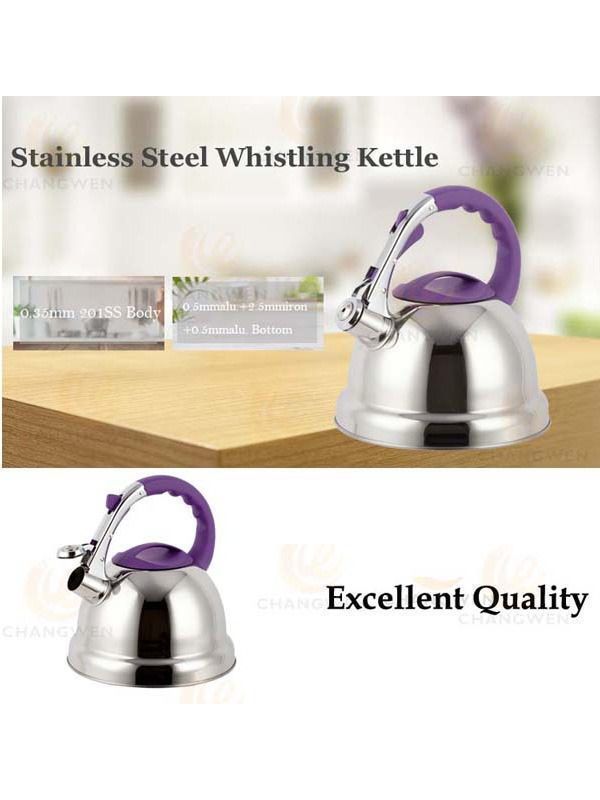 Stainless steel 3.5L water kettle tea kettle whistling kettle for restaurant kitchen, whistling