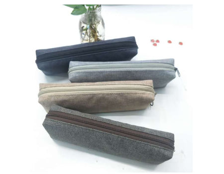 Cotton Linen Black Storage Pouch Stationery Simple Bag Cosmetic Pen Pencil Bag Case Holder for daily supplier