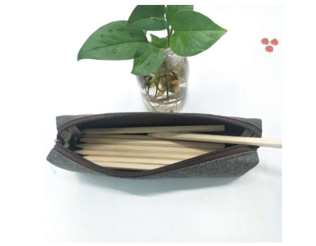 Cotton Linen Black Storage Pouch Stationery Simple Bag Cosmetic Pen Pencil Bag Case Holder for daily supplier