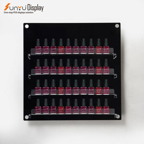 China Wall mounted hanging clear Acrylic Nail Polish Display shelf ...
