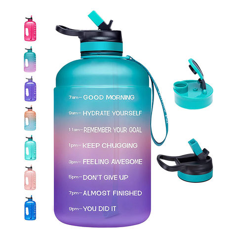 1 x 700ml Water Bottle with Coloured Flip Straw Lid - Tritan BPA free