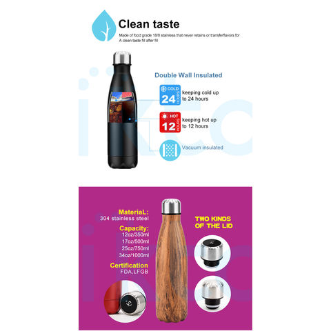 17oz 25oz 500ml 750ml Cola Shape Water Bottle Sublimation